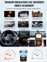 Nexzcheck K89 OBD2 Diagnostic Tool, Car Adapter, Full OBD-II Functions, Engine Fault Code Reader, German Version, for BMW VW Mercedes Audi