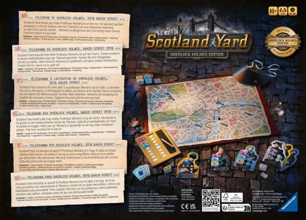 Ravensburger 27344, board game, Scotland Yard Sherlock Holmes Edition, detective game for 2-6 players aged 10 and up