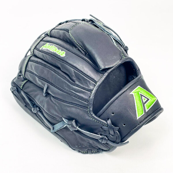 Akadema ADU135 Baseball Glove, Left-Handed, Black-Green, 13.5 Inch, Professional Model, Durable Leather