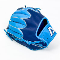 Akadema AWN7 Baseballhandschuh, Linkshänder, blau, 12,75 Zoll, Outfield, Leder