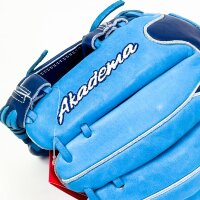Akadema AWN7 Baseballhandschuh, Linkshänder, blau, 12,75 Zoll, Outfield, Leder