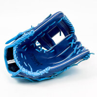 Akadema AWN7 Baseballhandschuh, Linkshänder, blau, 12,75 Zoll, Outfield, Leder