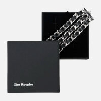 The Kooples womens bracelet AFBI31013K, leather and silver chains, silver-colored, fashionable, adjustable