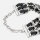 The Kooples womens bracelet AFBI31013K, leather and silver chains, silver-colored, fashionable, adjustable