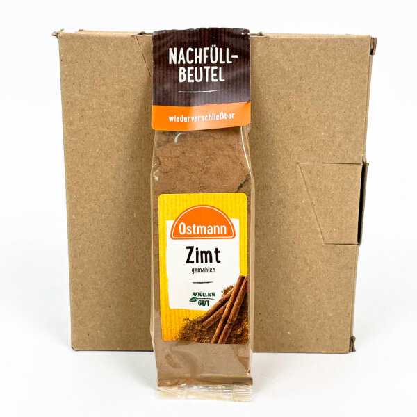 Ostmann Zimt gemahlen 5er Pack, Nachfüllbeutel, wiederverschließbar, 5x45g, MHD 08/2028, 10805615