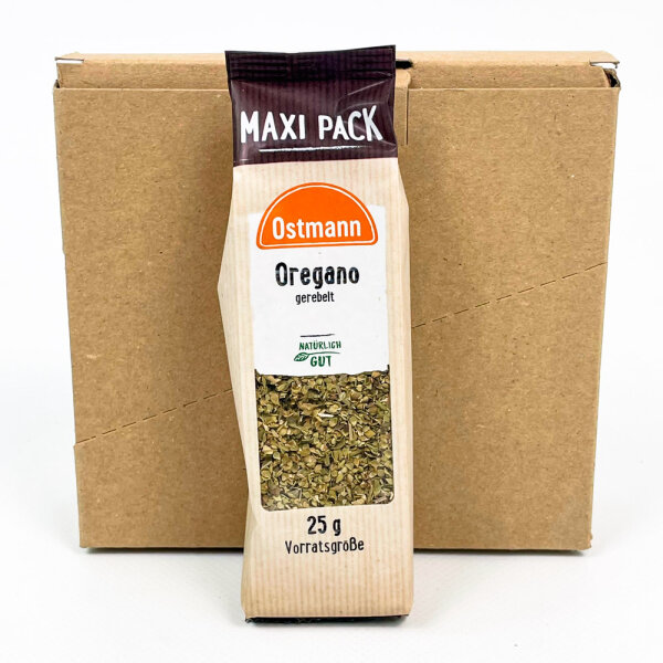 Ostmann Oregano gerebelt, 5er Maxi Pack, 25g je Pack, Mindesthaltbarkeit 09/2029, Artikelnummer 10807395, Gewürz für Pizza & Pasta