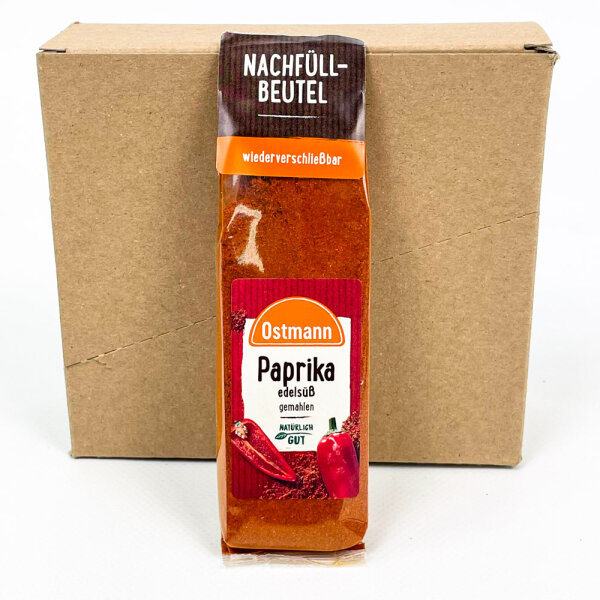 Ostmann Paprika edelsüß gemahlen, 5x50g Nachfüllbeutel, wiederverschließbar, MHD 08/2028, Gewürz, 10805407