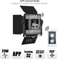 GVM 480 LED Videolicht Panel, Bi-Color 2300K-6800K, APP-Steuerung, 13000Lux, Stativ, Dauerlicht für Foto, Video, Streaming, CRI97+