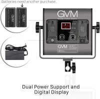 GVM 480 LED Videolicht Panel, Bi-Color 2300K-6800K, APP-Steuerung, 13000Lux, Stativ, Dauerlicht für Foto, Video, Streaming, CRI97+