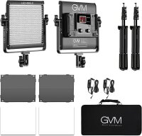 GVM 480 LED Videolicht Panel, Bi-Color 2300K-6800K, APP-Steuerung, 13000Lux, Stativ, Dauerlicht für Foto, Video, Streaming, CRI97+
