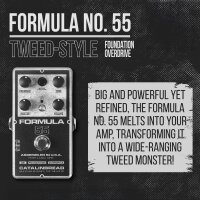 Catalinbread Formula 55 Overdrive-Pedal, Tweed-Style, Gitarreneffekt, Schwarz/Silber, Vintage-Sound, Amp-in-a-Box