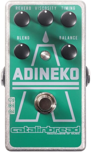 Catalinbread Adineko, effects pedal for electric guitar, oil can delay, vintage echo, controls for delay, blend, viscosity, voice, balance