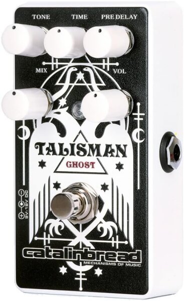 Catalinbread Talisman Reverb Pedal, Studio Plate Effektgerät, Schwarz-Weiß, vielseitige Klangregelung, kompakt für Gitarren