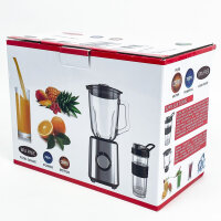 PB107 Standmixer & Smoothie Maker, 700W, 1,5L Glasbehälter, 570ml To-Go-Becher, 2 Stufen, Impulsfunktion, für Shakes & Saucen