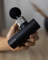 PULSIO AIR Mini-Massagepistole, Aluminiumgehäuse, leicht, leise, 2 Monate Akkulaufzeit, tragbar, Muskelentspannung, Schwarz