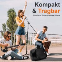 Pyle PSBT85A Party Box, Portable Karaoke Music Box with Microphone, 8" Subwoofer, Bluetooth, 800W, LED Display, MP3/USB/SD, PA Complete Set