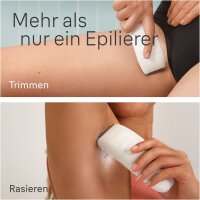 Braun Silk-épil 5 Epilierer Damen, Haarentferner mit 10 Extras, Ladyshaver, langanhaltende Glätte, Weiß/Grau