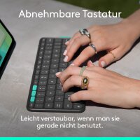 Logitech 920-013385 Flip Folio Tastatur-Hülle, QWERTY Italienisch, für iPad Pro/Air 13", Schwarz/Grau