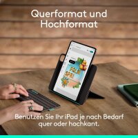 Logitech 920-013385 Flip Folio Tastatur-Hülle, QWERTY Italienisch, für iPad Pro/Air 13", Schwarz/Grau