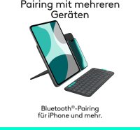 Logitech 920-013385 Flip Folio Tastatur-Hülle, QWERTY Italienisch, für iPad Pro/Air 13", Schwarz/Grau
