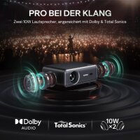 Aurzen Smart Beamer, Full HD 1080P Projektor, 4K-kompatibel, Autofokus, Trapezkorrektur, 2x10W Lautsprecher, WiFi/Bluetooth, Heimkino für Android/iOS
