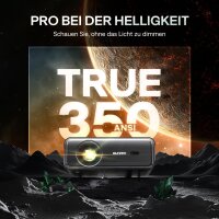 Aurzen Smart Beamer, Full HD 1080P Projektor, 4K-kompatibel, Autofokus, Trapezkorrektur, 2x10W Lautsprecher, WiFi/Bluetooth, Heimkino für Android/iOS
