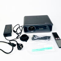 Aurzen Smart Beamer, Full HD 1080P Projektor, 4K-kompatibel, Autofokus, Trapezkorrektur, 2x10W Lautsprecher, WiFi/Bluetooth, Heimkino für Android/iOS