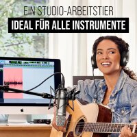 RØDE NT1-A condenser microphone, cardioid polar pattern, including shock mount, pop filter, XLR cable, ideal for vocals, studio, podcasting