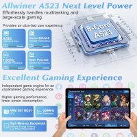 Skyegg 10 Zoll Tablet, Android 14, 128GB erweiterbar, Octa-Core, 6000mAh, GPS, Bluetooth, inkl. Tastatur & Maus, Rot