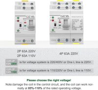 GEYA ATS, 2-pole 63A AC220V, automatic transfer switch, DIN rail, uninterruptible power supply