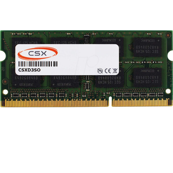 CSX CSXD3SO1600-2R8-4GB, 4GB DDR3 SODIMM, 1600MHz, Notebook RAM, 204-Pin, CL11