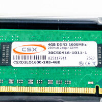CSX CSXD3LO1600-2R8-4GB, 4GB DDR3-1600MHz DIMM, Arbeitsspeicher, 240-Pin, unbuffered, CL11