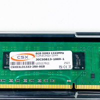 CSX CSXD3LO1333-2R8-8GB, 8GB DDR3-1333 MHz DIMM, Arbeitsspeicher, 240-Pin, Desktop RAM
