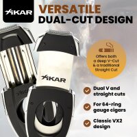 XIKAR Flip Dual Zigarrenschneider, 64-Ringmaß, V-...