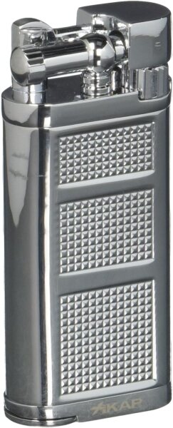 Xikar 9654SL Pfeifenfeuerzeug, silber, seitliche Flamme, Nachfüllbar, integrierter Stopfer, für Pfeifenraucher