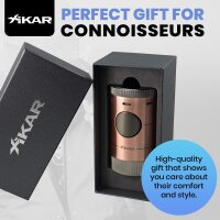 Xikar Volta Tischfeuerzeug, Vierfachflamme, Bronze/Gunmetal, großer Tank, Flammenregulierung, ergonomisch, Zigarren-Zubehör