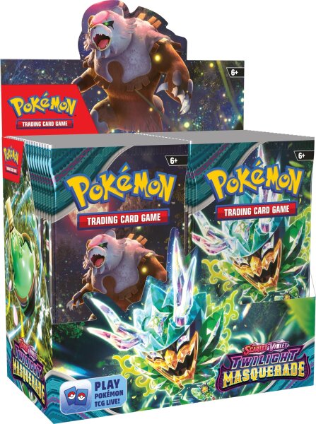 Pokémon TCG 156-80113 Trading Cards, Scarlet & Violet Twilight Masquerade Booster Display Box, 36 Packs, English