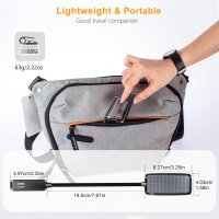 Gritin G1330 Reading Lamp, Book Clamp, 3 Color Modes, Stepless Dimming, USB Rechargeable, 360° Flexible, Ideal for Bed & Travel, Black