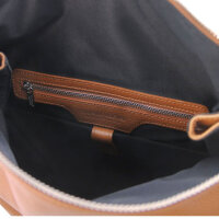 Tuscany Leather TL142355 Rucksack, weiches Leder, Farbe Cognac, elegantes Design, mehrere Fächer