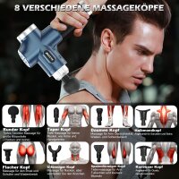 ALDOM YL-MG001 Massage Gun, 30 Levels, 4800 RPM, 8 Attachments, Electric Muscle Massager, Handheld Device, Blue