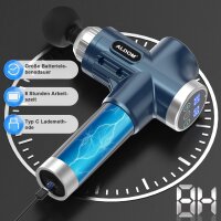 ALDOM YL-MG001 Massage Gun, 30 Levels, 4800 RPM, 8 Attachments, Electric Muscle Massager, Handheld Device, Blue