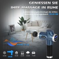 ALDOM YL-MG001 Massage Gun, 30 Levels, 4800 RPM, 8 Attachments, Electric Muscle Massager, Handheld Device, Blue