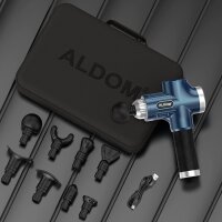ALDOM YL-MG001 Massage Gun, 30 Levels, 4800 RPM, 8 Attachments, Electric Muscle Massager, Handheld Device, Blue