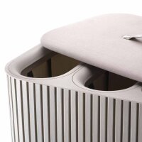 Joseph Joseph Tota Trio 90L Laundry Basket, 3 Compartments, Dividing System, Lid, Carrying Handles, Modern Design