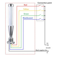 LED signal tower, industrial stacking light, DC 24V, red/white/green, with buzzer, warning column for machines