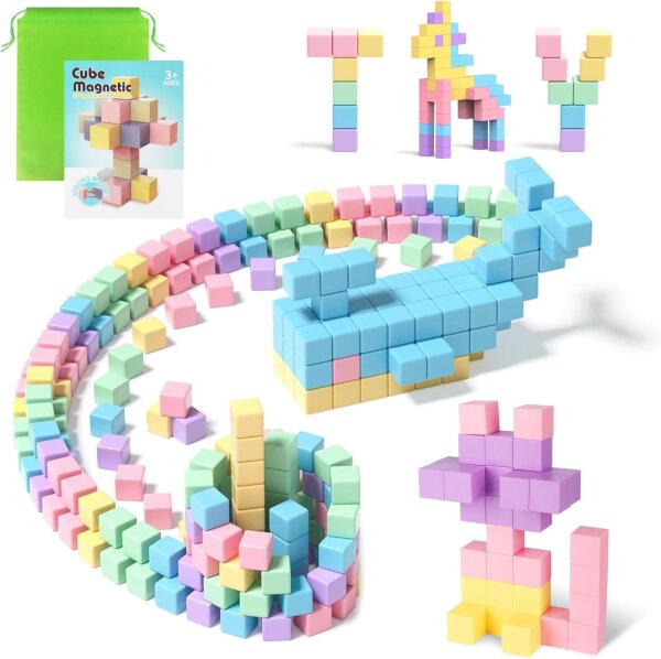 Magnetic construction toy, 80-piece set of magnetic building blocks for children aged 3 and up, educational toy, magnetic cubes, gift for boys and girls