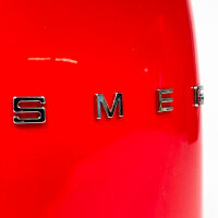 SMEG Retro Knife Block, Stainless Steel, Red, for 6 Knives (Knives Not Included), Non-Slip, Stylish Design