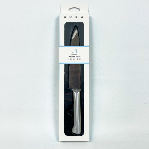 Smeg Meat Knife No. 3, 15 cm, kitchen knife made of German stainless steel, ergonomic handle, ideal for meat
