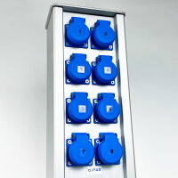 GIFAS Energy Column, Power & Network Distributor, 2x High-voltage power outlets, 8x CEE sockets, 9x RJ45 network ports