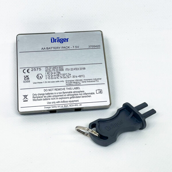 Dräger 3705420 PSS AirBoss battery pack, 7.5V, AA, primary power supply for respiratory protection devices